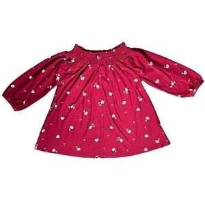 Old Navy burgundy floral 3/4 sleeve top